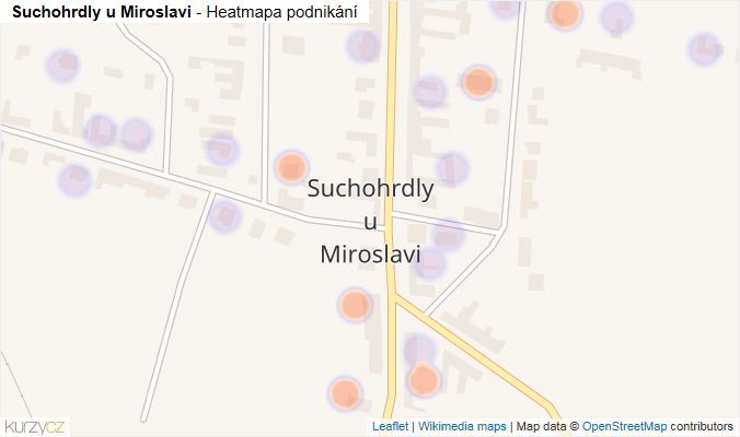 Mapa Suchohrdly u Miroslavi - Firmy v části obce.