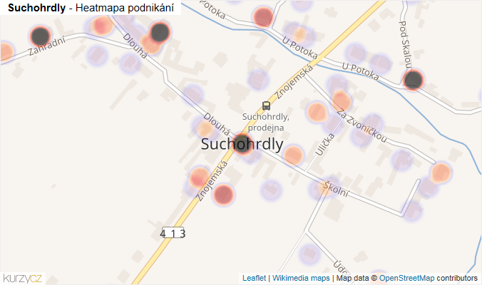Mapa Suchohrdly - Firmy v části obce.