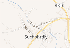 U Potoka v obci Suchohrdly - mapa ulice