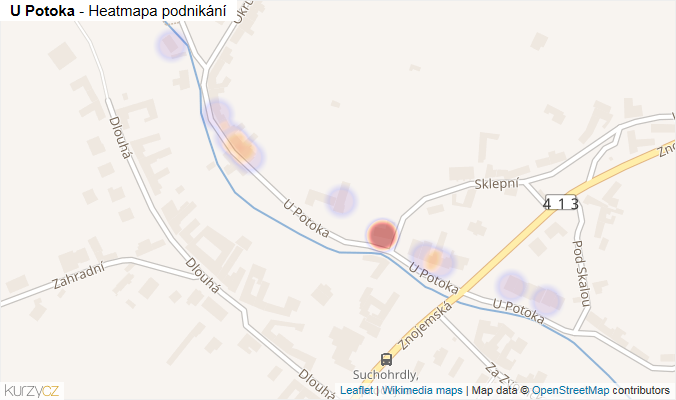 Mapa U Potoka - Firmy v ulici.