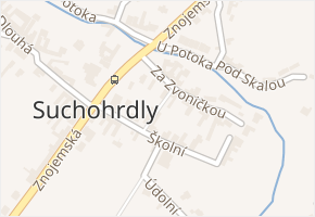 Ulička v obci Suchohrdly - mapa ulice