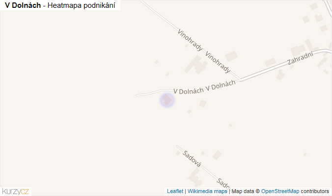 Mapa V Dolnách - Firmy v ulici.