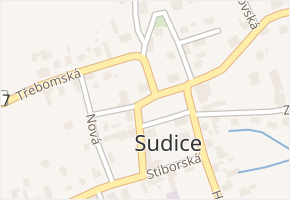 Náměstí v obci Sudice - mapa ulice