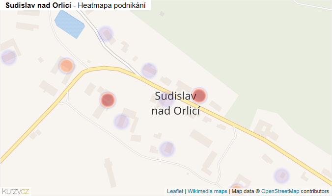 Mapa Sudislav nad Orlicí - Firmy v části obce.