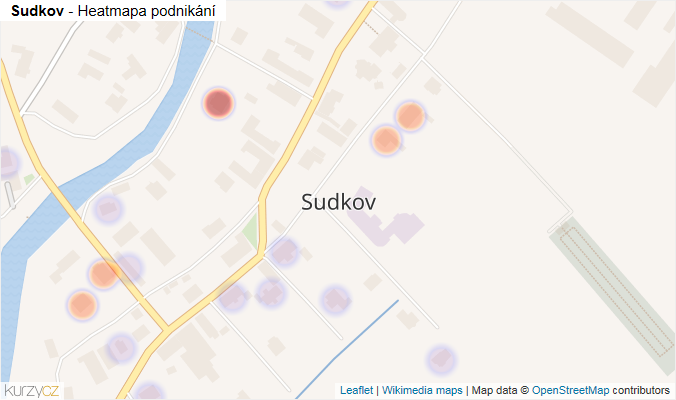Mapa Sudkov - Firmy v části obce.
