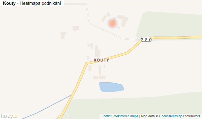 Mapa Kouty - Firmy v části obce.