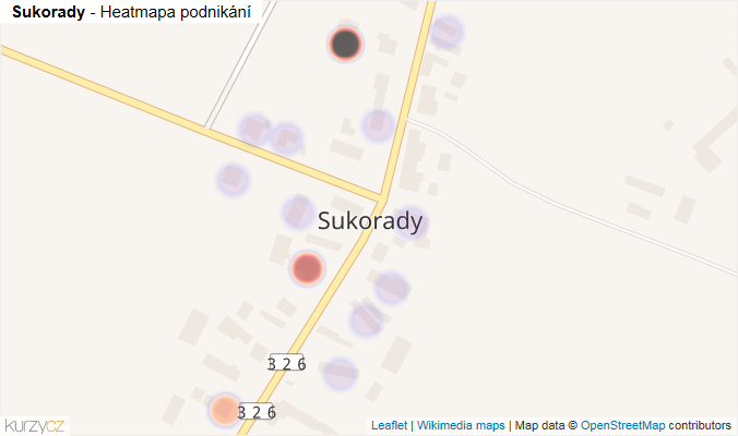 Mapa Sukorady - Firmy v části obce.