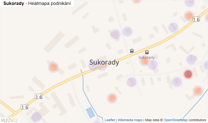 Mapa Sukorady - Firmy v části obce.