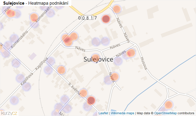 Mapa Sulejovice - Firmy v části obce.