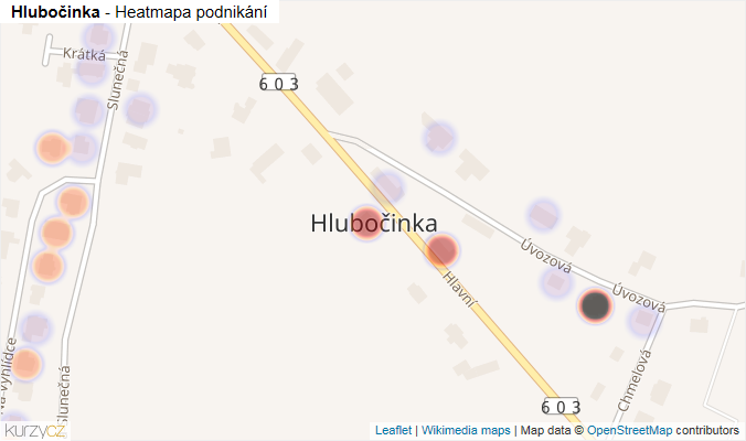 Mapa Hlubočinka - Firmy v části obce.