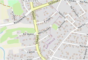 Mezi Domky v obci Sulice - mapa ulice