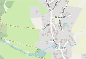Na Stráni v obci Sulice - mapa ulice