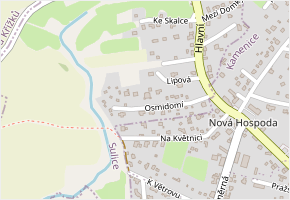 Osmidomí v obci Sulice - mapa ulice