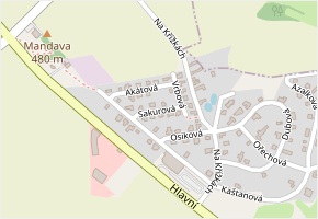 Sakurová v obci Sulice - mapa ulice