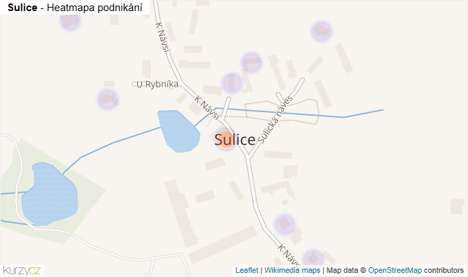Mapa Sulice - Firmy v části obce.