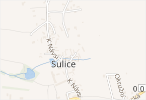 Sulická náves v obci Sulice - mapa ulice