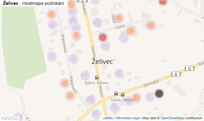 Mapa Želivec - Firmy v části obce.