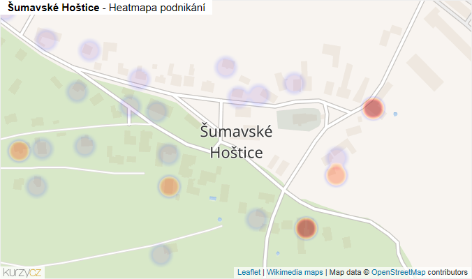 Mapa Šumavské Hoštice - Firmy v části obce.
