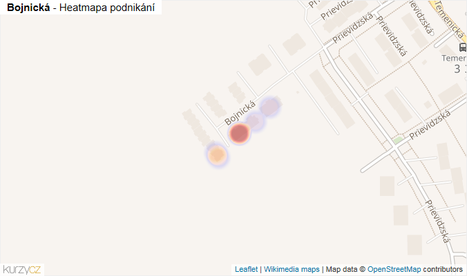 Mapa Bojnická - Firmy v ulici.