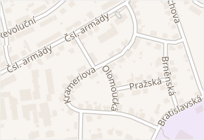 Krameriova v obci Šumperk - mapa ulice