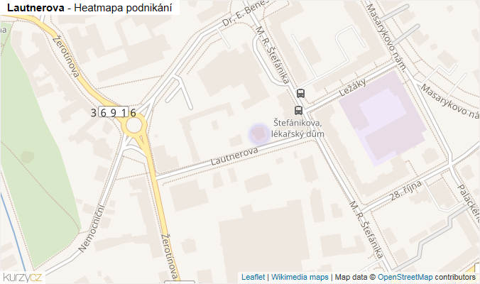 Mapa Lautnerova - Firmy v ulici.