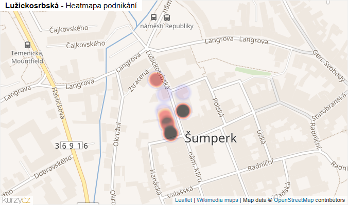 Mapa Lužickosrbská - Firmy v ulici.