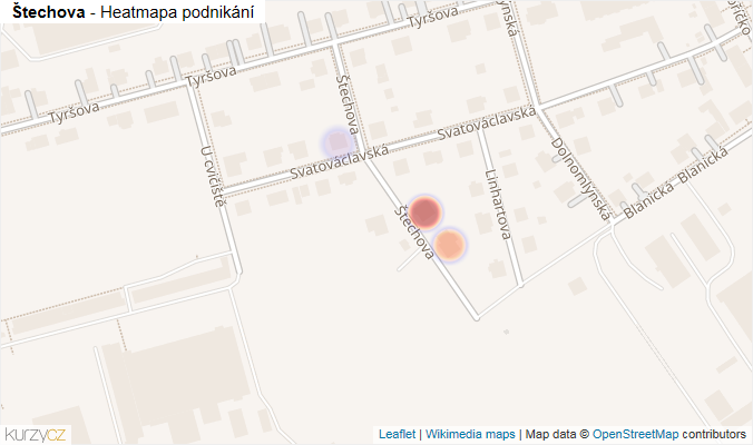 Mapa Štechova - Firmy v ulici.