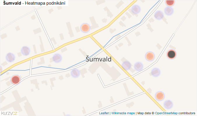 Mapa Šumvald - Firmy v části obce.