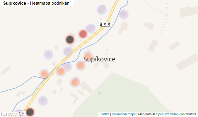 Mapa Supíkovice - Firmy v části obce.