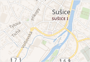 Bašta v obci Sušice - mapa ulice
