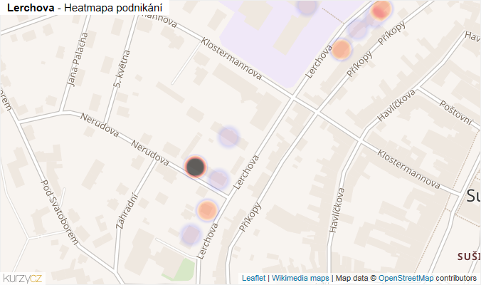 Mapa Lerchova - Firmy v ulici.