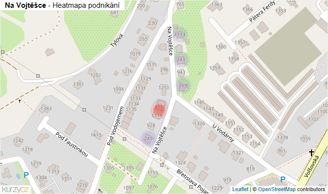 Mapa Na Vojtěšce - Firmy v ulici.