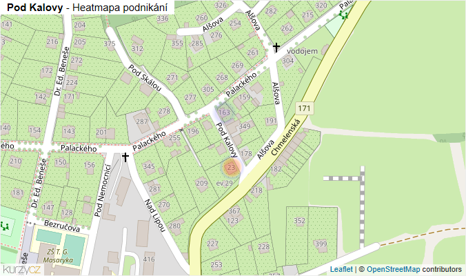 Mapa Pod Kalovy - Firmy v ulici.