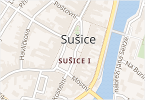 Sušice I v obci Sušice - mapa části obce