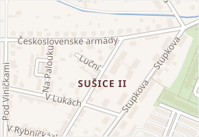 Sušice II v obci Sušice - mapa části obce