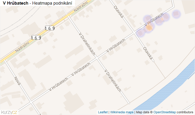 Mapa V Hrůbatech - Firmy v ulici.