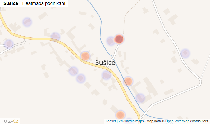 Mapa Sušice - Firmy v části obce.
