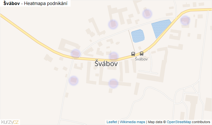 Mapa Švábov - Firmy v části obce.