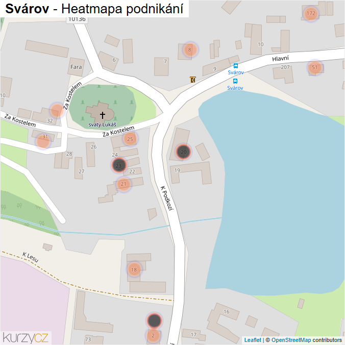 Mapa Svárov - Firmy v obci.