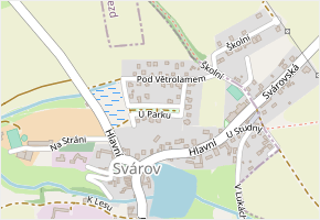 U Parku v obci Svárov - mapa ulice