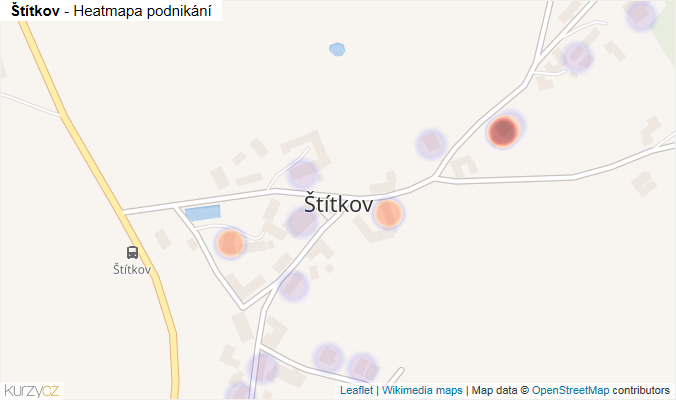 Mapa Štítkov - Firmy v části obce.