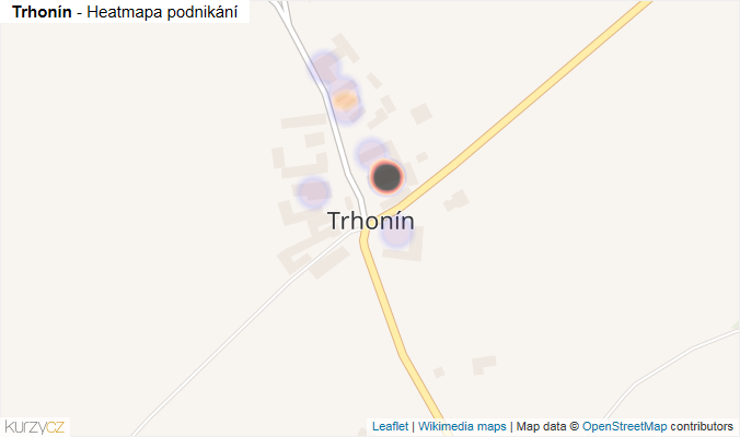 Mapa Trhonín - Firmy v části obce.