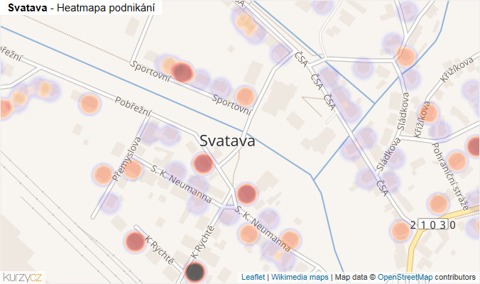 Mapa Svatava - Firmy v části obce.