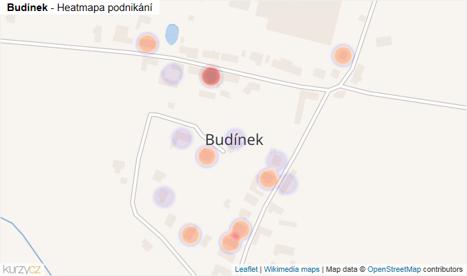 Mapa Budínek - Firmy v části obce.