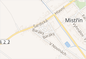 Baráky v obci Svatobořice-Mistřín - mapa ulice