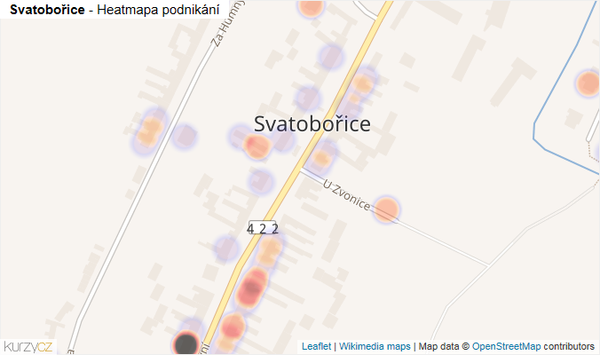 Mapa Svatobořice - Firmy v části obce.