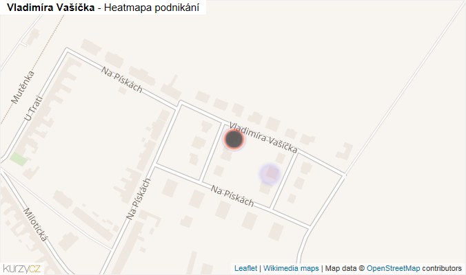 Mapa Vladimíra Vašíčka - Firmy v ulici.