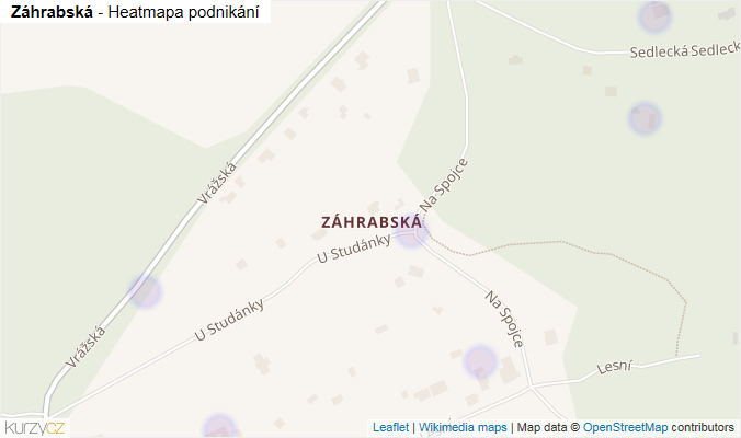 Mapa Záhrabská - Firmy v části obce.