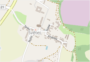 Preissigovo náměstí v obci Světec - mapa ulice