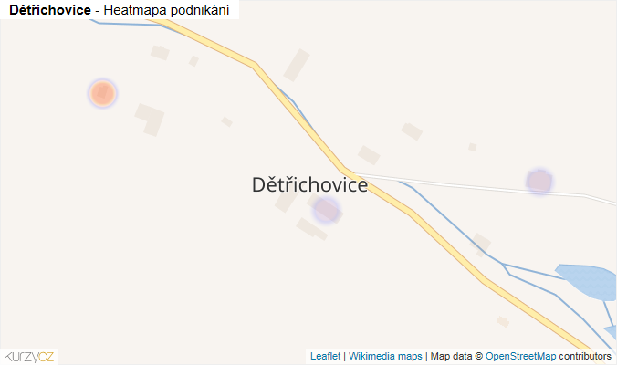 Mapa Dětřichovice - Firmy v části obce.